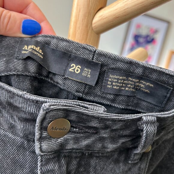 Afends Shelby Organic Denim Wide-Leg Jeans – Black (Size 26) - Picture 9 of 12